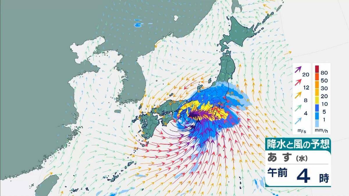 【台風6号】３日明け方から朝に近畿地方に最も接近か　進路によっては警報級の大雨のおそれも…和歌山・徳島などで「線状降水帯半日前予測」発表　奈良・和歌山・徳島で最大２５０ミリ予想【雨と風の最新シミュレーション】