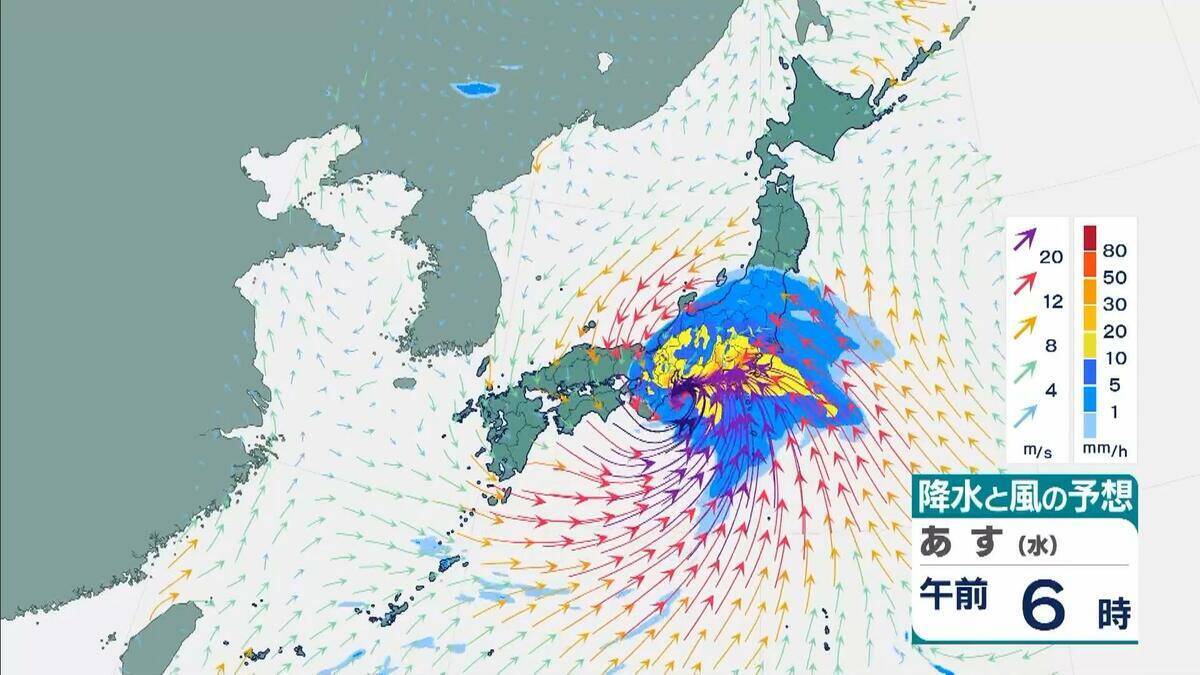 【台風6号】３日明け方から朝に近畿地方に最も接近か　進路によっては警報級の大雨のおそれも…和歌山・徳島などで「線状降水帯半日前予測」発表　奈良・和歌山・徳島で最大２５０ミリ予想【雨と風の最新シミュレーション】