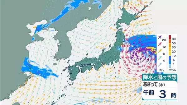 「【台風6号】３日明け方から朝に近畿地方に最接近か　進路によっては警報級の大雨のおそれも…奈良・和歌山・徳島などで「線状降水帯半日前予測」発表　和歌山で「最大３００ミリ」予想【雨と風の最新シミュレーション】」の画像