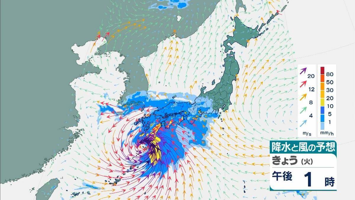 【台風6号】３日明け方から朝に近畿地方に最も接近か　進路によっては警報級の大雨のおそれも…和歌山・徳島などで「線状降水帯半日前予測」発表　奈良・和歌山・徳島で最大２５０ミリ予想【雨と風の最新シミュレーション】