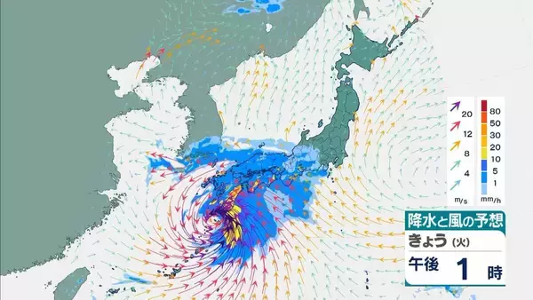 「【台風6号】３日明け方から朝に近畿地方に最接近か　進路によっては警報級の大雨のおそれも…奈良・和歌山・徳島などで「線状降水帯半日前予測」発表　和歌山で「最大３００ミリ」予想【雨と風の最新シミュレーション】」の画像