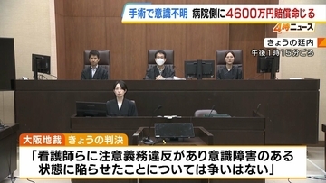 手首骨折の手術後に「低酸素脳症」で意識不明に　大阪公立大学病院側に約4600万円の賠償命令“公表遅れ”訴えは退ける　大阪地裁