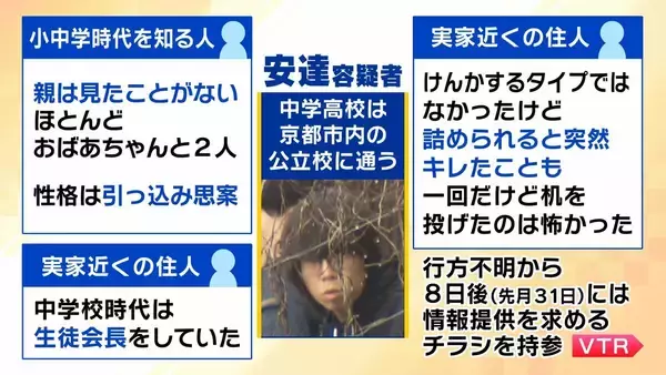 「【京都男児死亡】安達優季容疑者の人物像「上から可愛がられ」「下から懐かれる」知人らが印象語る「中学校時代は生徒会長」「高校時代はサッカー部」　一方で“おとなしい”見た目とのギャップ指摘する声も「車の運転が荒い」」の画像