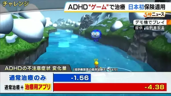 「【新たな選択肢】ADHD治療で医師が子どもに“ゲーム”を処方？国内初『ゲーム形式の治療用アプリ』塩野義製薬が5日に発売　子ども向けとして初の保険適用　薬は副作用強いことも…専門医「薬に代わって活躍できるといい 」」の画像