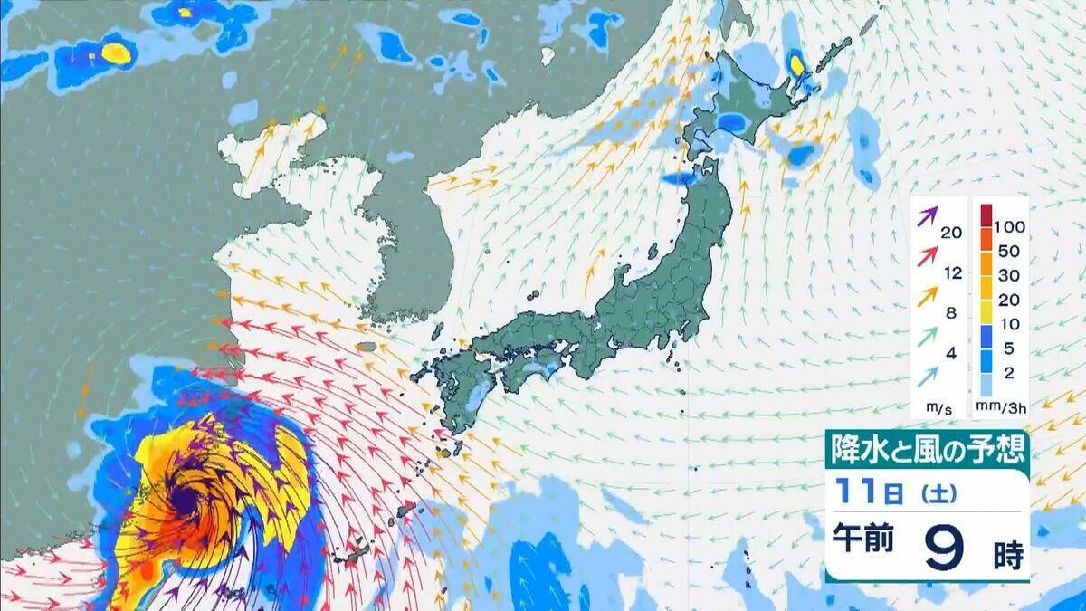 【台風情報】大型で猛烈な勢力の台風9号　“非常に強い”勢力で週末ごろ沖縄の南へ接近か【雨と風最新シミュレーション】