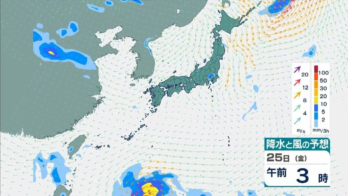 【台風情報】台風26号（スリゲ）発生　26日には暴風域を伴って沖縄の南へ　27日午前には“強い勢力”に発達の見込み　最大瞬間風速は“電柱や街灯も倒れる”55メートルに　【雨と風最新シミュレーション】