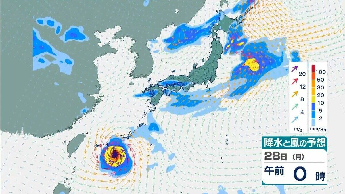 【台風情報】台風26号（スリゲ）発生　26日には暴風域を伴って沖縄の南へ　27日午前には“強い勢力”に発達の見込み　最大瞬間風速は“電柱や街灯も倒れる”55メートルに　【雨と風最新シミュレーション】