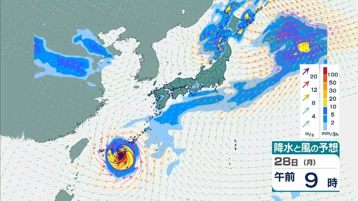 【台風情報】台風26号（スリゲ）発生　26日には暴風域を伴って沖縄の南へ　27日午前には“強い勢力”に発達の見込み　最大瞬間風速は“電柱や街灯も倒れる”55メートルに　【雨と風最新シミュレーション】