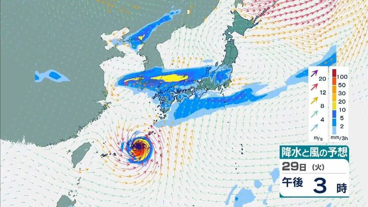 【台風情報】台風26号（スリゲ）発生　26日には暴風域を伴って沖縄の南へ　27日午前には“強い勢力”に発達の見込み　最大瞬間風速は“電柱や街灯も倒れる”55メートルに　【雨と風最新シミュレーション】