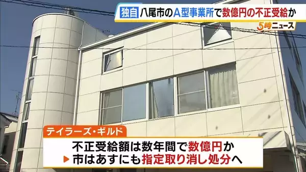 「【障がい者就労支援】八尾市の事業所でも給付金『数億円不正受給』か…関係会社に就職させるも就労実態なし　市は27日にも指定取り消し処分の方針【独自】」の画像