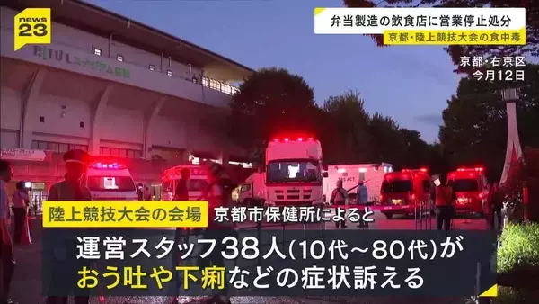 京都・陸上競技大会で集団食中毒　弁当作った飲食店「パクパク」に3日間の営業停止処分　８年前にも…