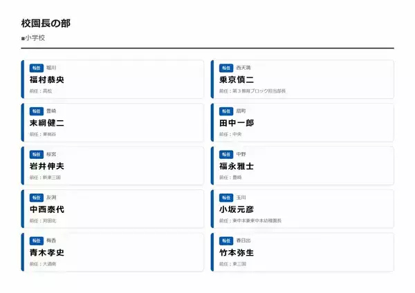 「【大阪市・教職員人事異動2026】校長、教頭先生などの新任・転任「あの先生どこ行ったん？」全掲載（小学校、中学校、義務教育学校、教育委員会など）」の画像