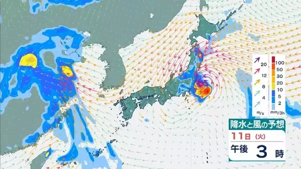 「【台風】異例のルートで台風15号あすにも上陸へ　列島横断して明後日に熱帯低気圧か　関東甲信～北陸～近畿への影響は【気象庁　台風情報　雨風シミュレーション】」の画像