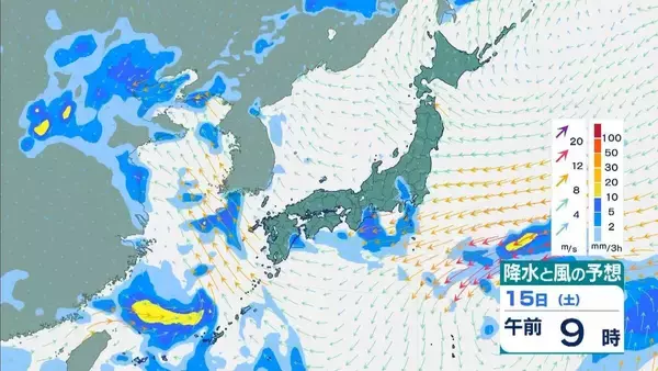 「【台風】異例のルートで台風15号あすにも上陸へ　列島横断して明後日に熱帯低気圧か　関東甲信～北陸～近畿への影響は【気象庁　台風情報　雨風シミュレーション】」の画像