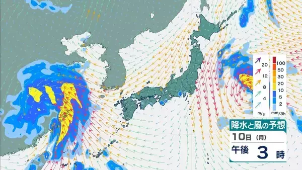 「【台風】異例のルートで台風15号あすにも上陸へ　列島横断して明後日に熱帯低気圧か　関東甲信～北陸～近畿への影響は【気象庁　台風情報　雨風シミュレーション】」の画像