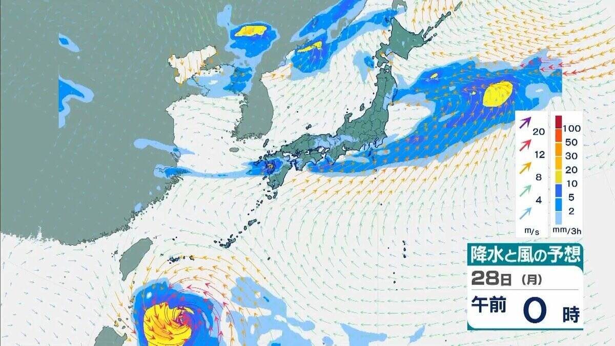 【台風のたまご】フィリピンの東にある「熱帯低気圧」が24時間以内に台風に　27日には「暴風域」を伴って沖縄の南に到達し「強い」勢力へ　最大瞬間風速は“走行中のトラックも横転する”50メートルにも