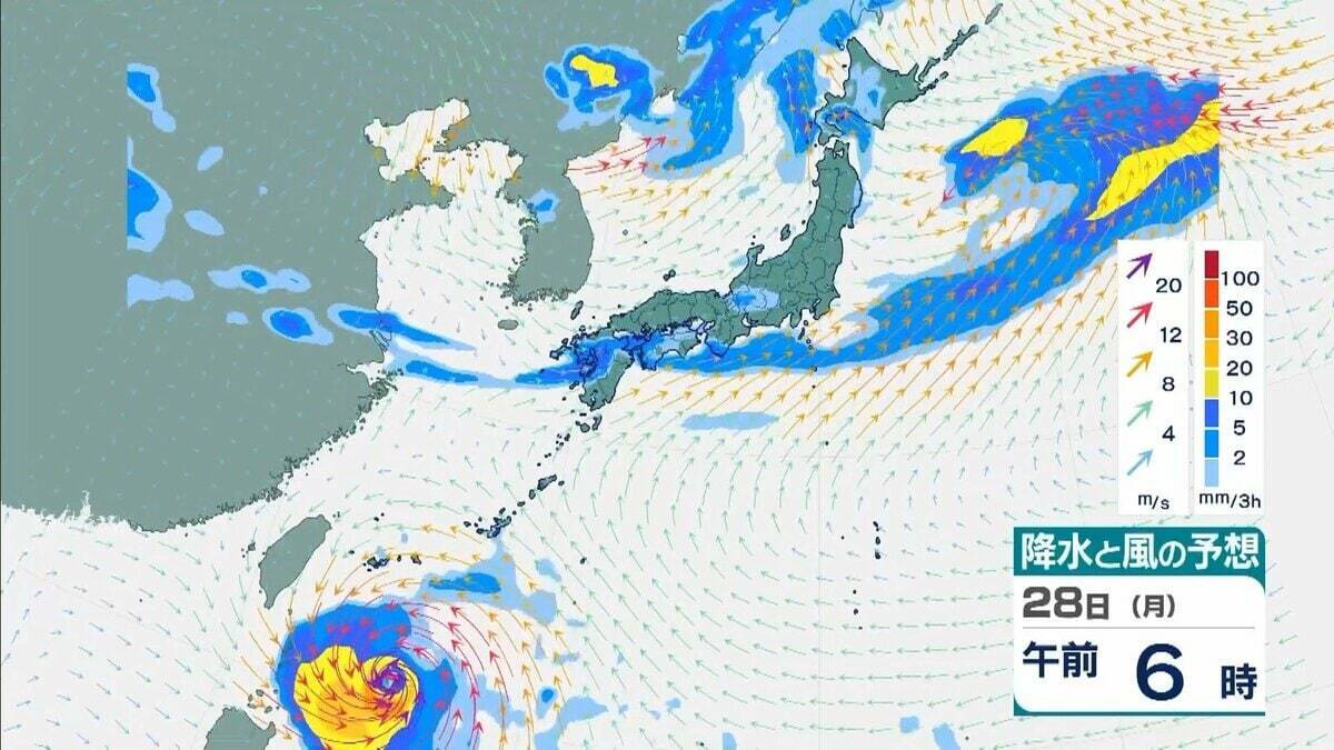 【台風のたまご】フィリピンの東にある「熱帯低気圧」が24時間以内に台風に　27日には「暴風域」を伴って沖縄の南に到達し「強い」勢力へ　最大瞬間風速は“走行中のトラックも横転する”50メートルにも