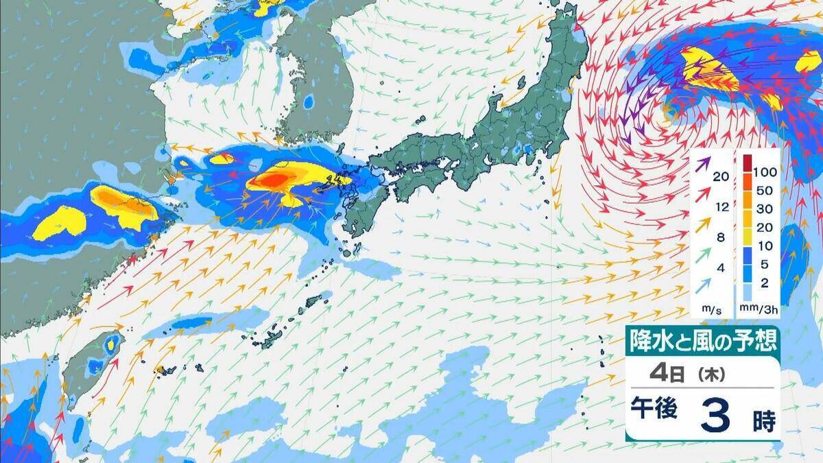 【台風情報】暴風域を伴い3日午前中「近畿に接近か」2日夜から局地的に非常に激しい雨のおそれ　近畿南部で24時間で300ミリ予想も…進路などによっては「警報級大雨」の可能性【雨と風のシミュレーション】