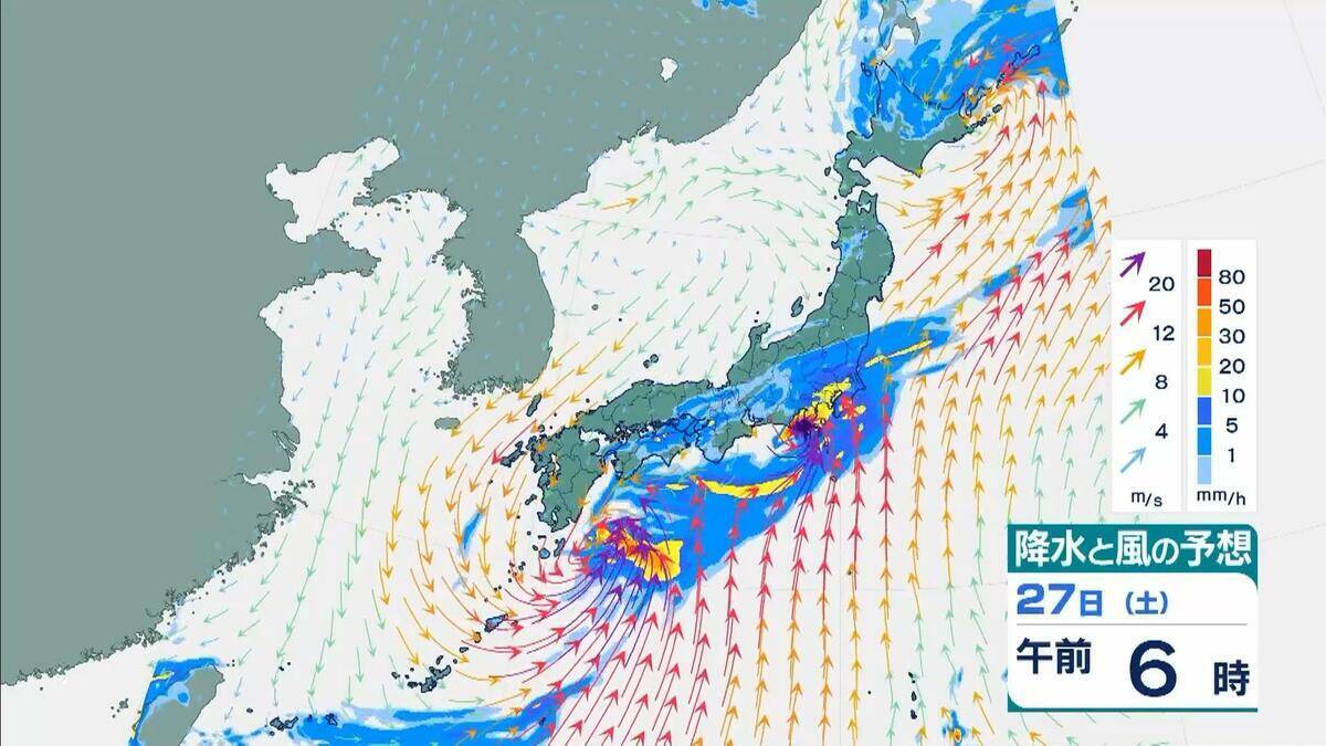 【台風7号】27日(土)に最接近見込みの近畿「最大２００ミリ」の大雨か…東海地方では「最大３００ミリ」予想も（沖縄・九州・四国・近畿・東海・関東の雨風シミュレーションと進路情報）