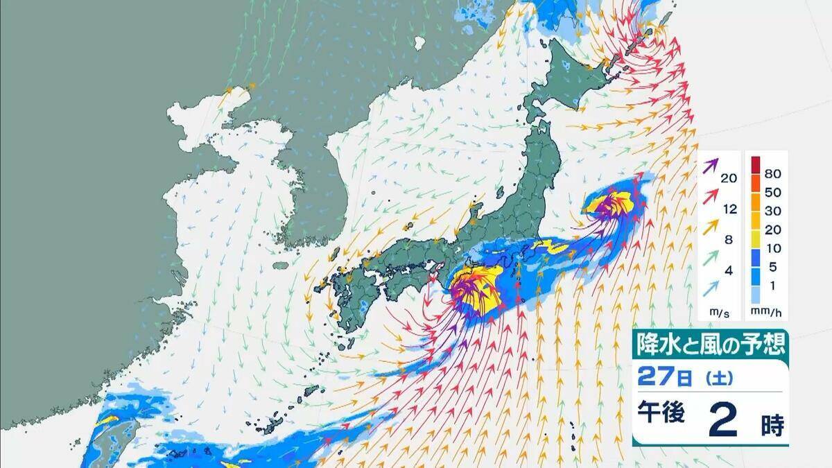 【台風7号】27日(土)に最接近見込みの近畿「最大２００ミリ」の大雨か…東海地方では「最大３００ミリ」予想も（沖縄・九州・四国・近畿・東海・関東の雨風シミュレーションと進路情報）