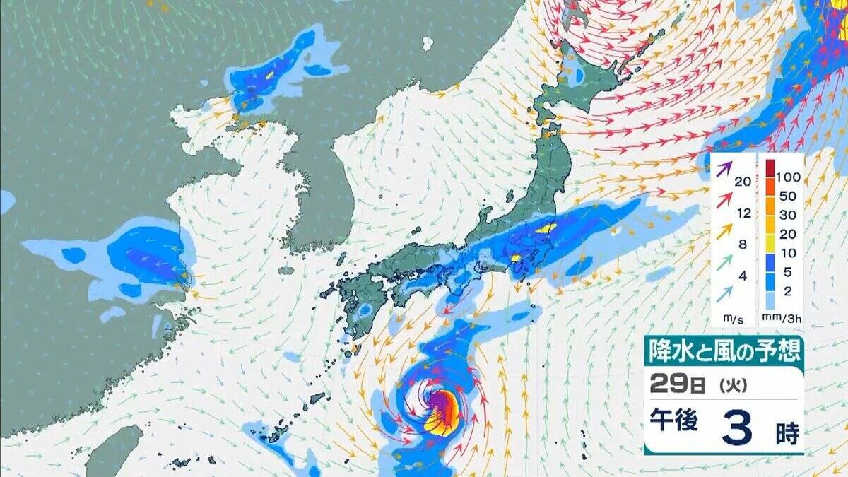 シルバーウィーク明けは雨に…“非常に強い”台風26号（スリゲ）は大東島地方に接近　暖かく湿った空気流れ込み近畿でも大気の状態不安定に【雨と風最新シミュレーション】