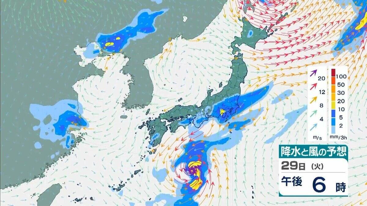 シルバーウィーク明けは雨に…“非常に強い”台風26号（スリゲ）は大東島地方に接近　暖かく湿った空気流れ込み近畿でも大気の状態不安定に【雨と風最新シミュレーション】