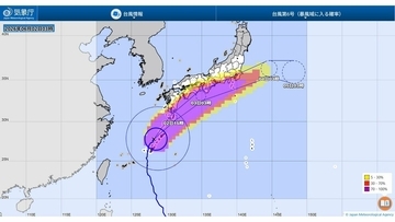 【台風進路】台風６号接近　あなたの街が暴風域に入る確率は？新宮・東牟婁100％、大阪・泉州67％、淡路島61％【気象庁　2日午前3時版】