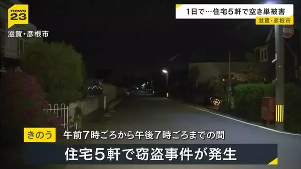 【GW空き巣に注意】インターホンのモニター外し犯行隠蔽か　滋賀・彦根市で連続被害　高級外車や貴金属、ゲーム機など約1400万円相当　在宅時も施錠を！　