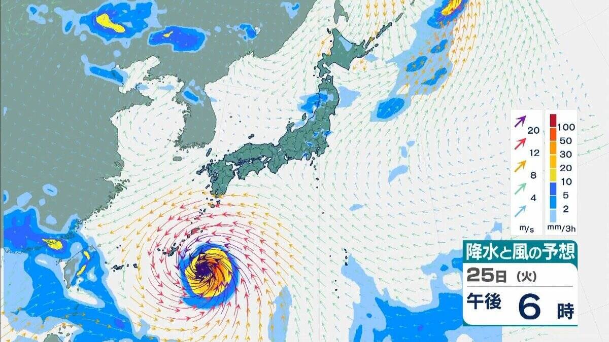 台風18号（ソウデル）は「非常に強い」勢力へ　最大瞬間風速は70m/sにまで　住宅が倒壊するおそれも　沖縄地方は24日以降、荒天に【雨と風最新シミュレーション】