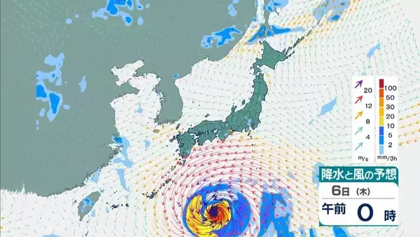 「【台風13号（ドルフィン）】強い勢力で沖縄・奄美へ接近か　被災地・熊本では週後半に雨の可能性…土砂災害に要警戒　日本のはるか南東で“台風のたまご”発生…6日午前には台風に発達か【雨風シミュレーション】」の画像