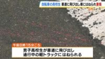 自転車の高校生同士が正面衝突　男子生徒が車道に飛び出し軽トラにはねられ頭部骨折の重傷　兵庫県・加東市