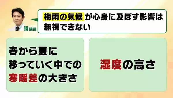 「【六月病】梅雨の気候で心身不調　４月のストレス⇒５月に我慢⇒６月に表面化…「悪化してうつ病の人も」五月病との違いは？予防法＆対策法を解説」の画像