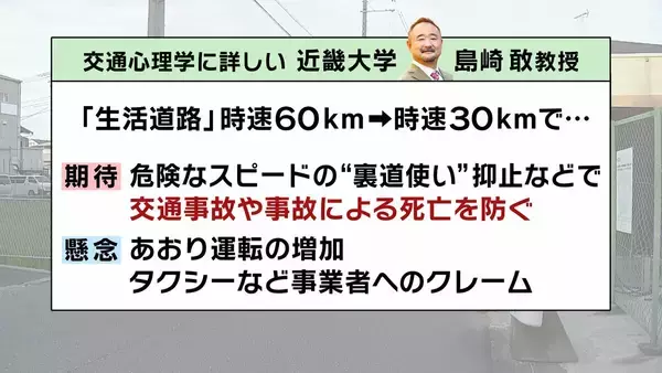 「【法定速度】生活道路は30キロ引き下げ　9/1から60キロ超で一発免停に？期待される“裏道使い”抑止・死亡事故抑止　懸念は「あおり運転の増加」「タクシーへのクレーム」」の画像