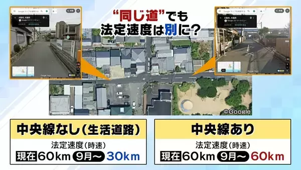 「【法定速度】生活道路は30キロ引き下げ　9/1から60キロ超で一発免停に？期待される“裏道使い”抑止・死亡事故抑止　懸念は「あおり運転の増加」「タクシーへのクレーム」」の画像