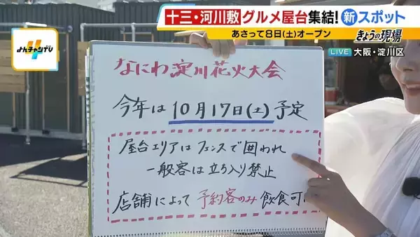「大阪に新スポット「ミナモ十三」誕生！グルメエリアに22の屋台ズラリ　下町の色残る十三が進化を続けるワケは？【MBS前田春香アナが行ってみた】」の画像