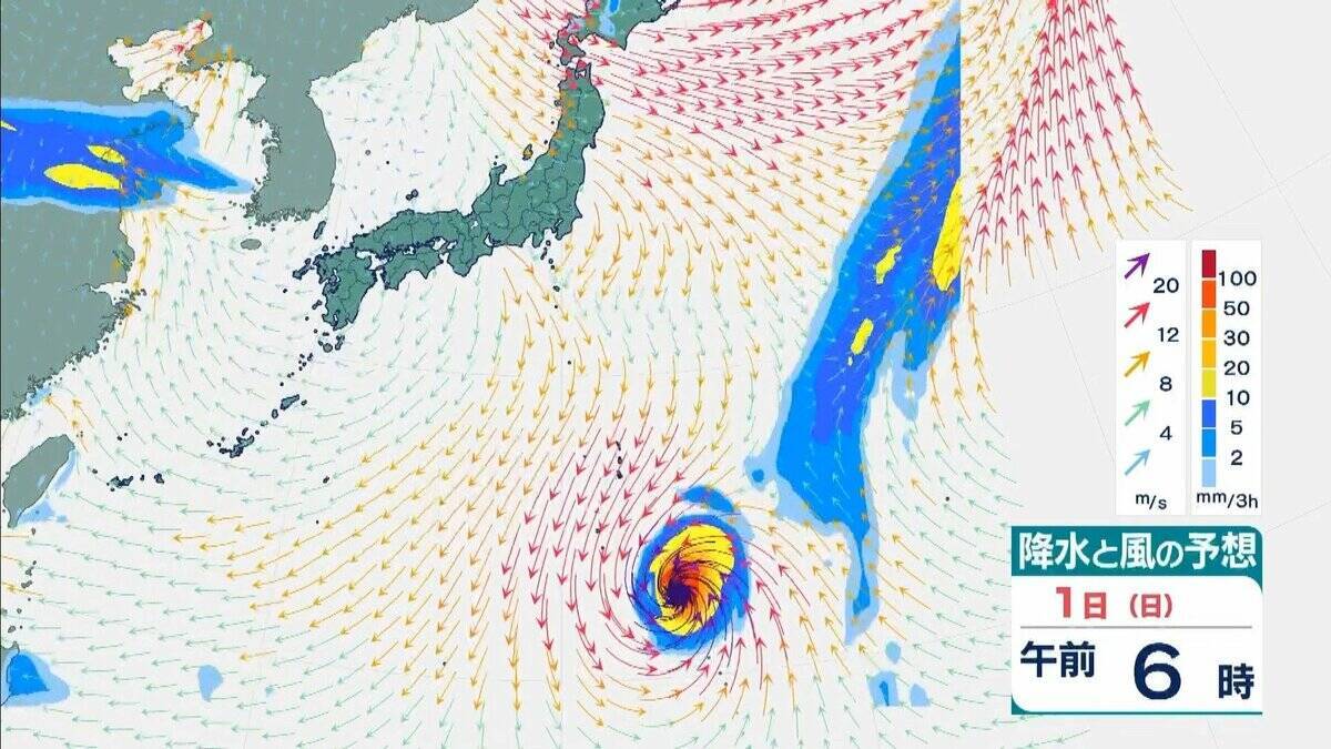 【台風情報】非常に強い勢力のまま、日本の南をさらに西へ　台風31号「インファ」3日午前にかけてずっと940ヘクトパスカル予報　最大瞬間風速は“木造住宅が倒壊し始める”65メートル
