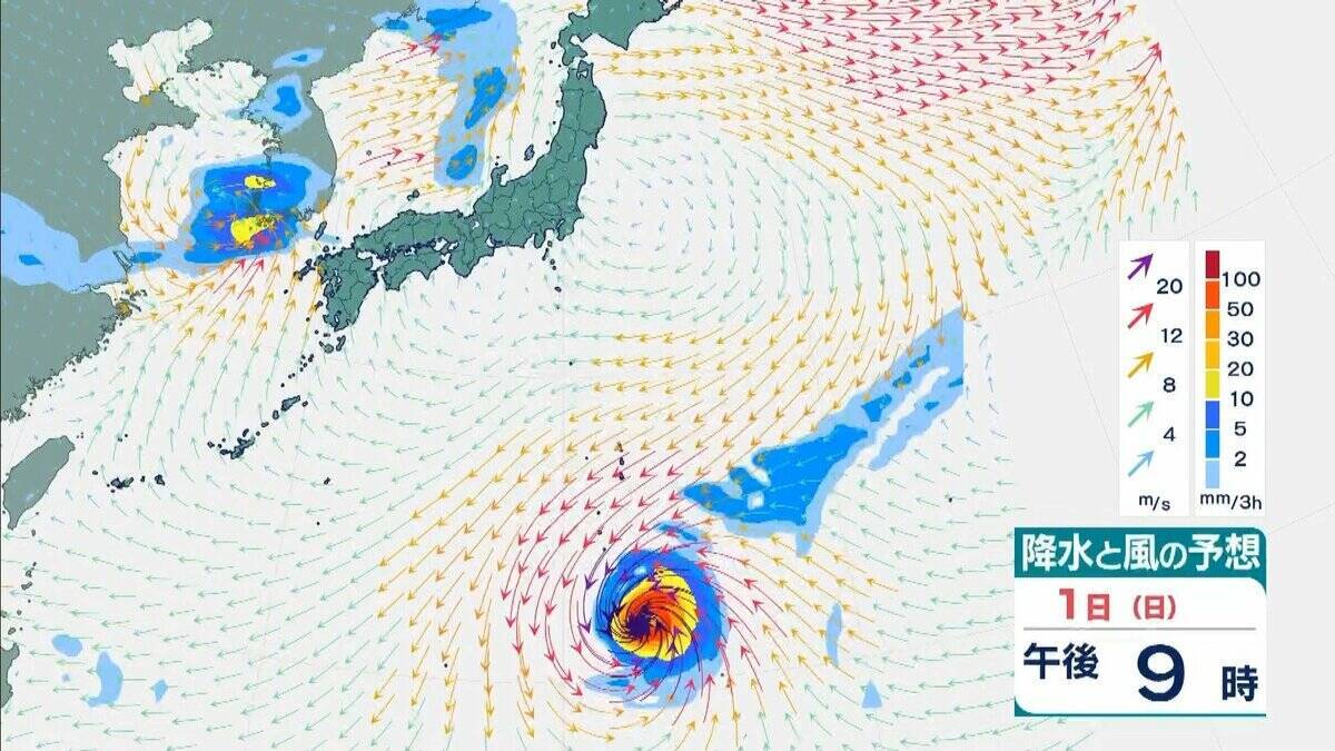 【台風情報】非常に強い勢力のまま、日本の南をさらに西へ　台風31号「インファ」3日午前にかけてずっと940ヘクトパスカル予報　最大瞬間風速は“木造住宅が倒壊し始める”65メートル
