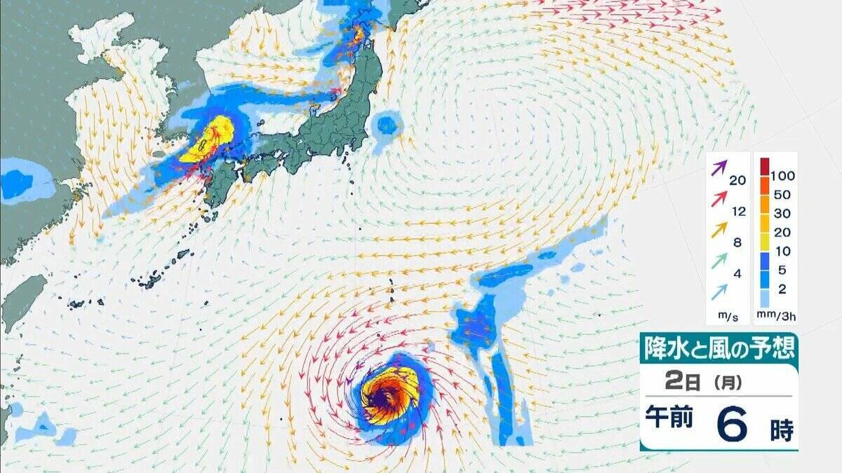 【台風情報】非常に強い勢力のまま、日本の南をさらに西へ　台風31号「インファ」3日午前にかけてずっと940ヘクトパスカル予報　最大瞬間風速は“木造住宅が倒壊し始める”65メートル
