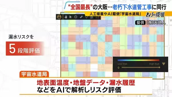 「【下水道管の老朽化】対応急務“全国最長”の大阪府　下水道管工事に記者が同行　AIや人工衛星駆使する新技術応用は？」の画像