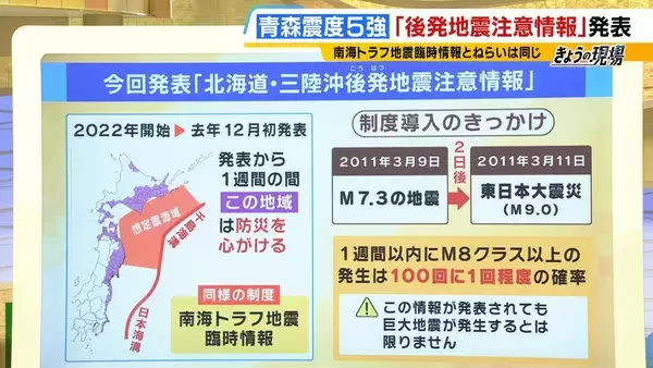 「【解説】「後発地震注意情報」発表　M8クラスの発生確率が“普段の10倍"に…？専門記者「防災への気持ち新たに」　結果的に小さな津波でも「最悪の想定」示す必要性　防災の専門家とMBS気象災害デスクが解説」の画像