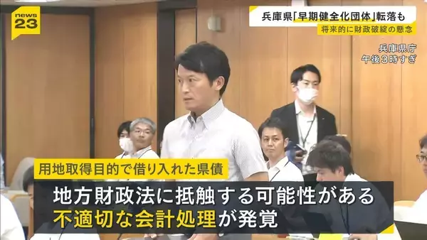 兵庫県が破綻リスクある「早期健全化団体」に転落のおそれ　震災復興で膨大な借金　金利上昇で財政さらに悪化　不適切な会計処理も明らかに