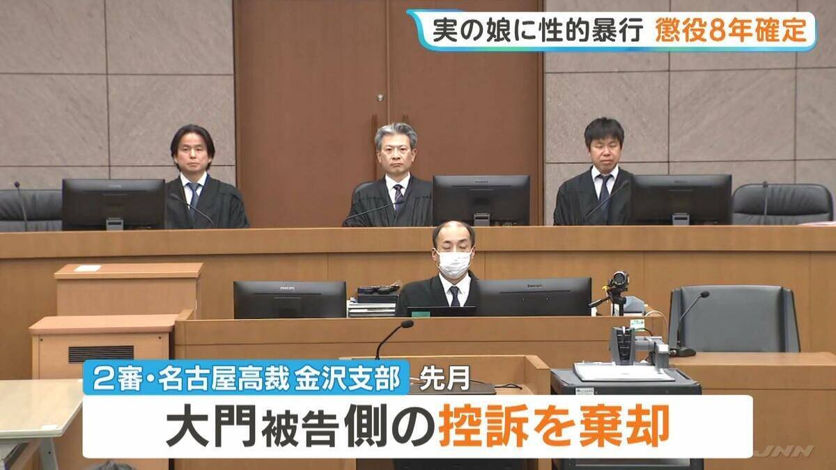 【速報】実の娘への性的暴行で懲役8年が確定　名古屋高裁「被告の弁解は不合理」　父親は上告せず　被害女性は「やっと自分の人生を生きていくスタート」