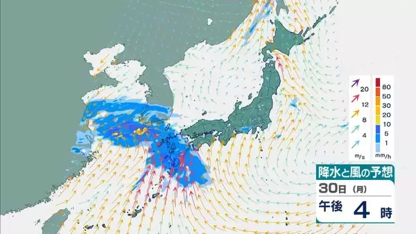 「【春の嵐】31日は通勤時間帯の強風に注意！ 近畿で最大20メートルの風予想　淡路島に警報発表の可能性【気象庁　雨と風シミュレーション】」の画像