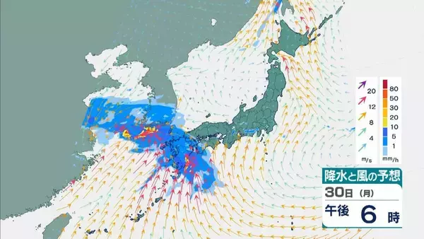 「【春の嵐】31日は通勤時間帯の強風に注意！ 近畿で最大20メートルの風予想　淡路島に警報発表の可能性【気象庁　雨と風シミュレーション】」の画像