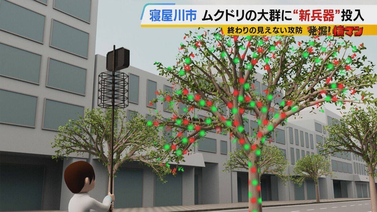 【騒音・フン害】寝屋川市駅前にムクドリの大群「フンでこの辺が真っ白」　2色のレーザー放つ“新兵器”　終わりの見えない攻防に苦悩する街を救う？