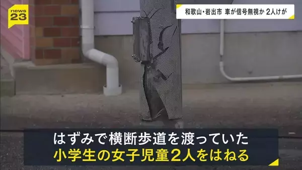 交差点で車が児童2人をはねる事故　1人は骨折をする重傷　通行人が「信号無視です」と通報　和歌山・岩出市