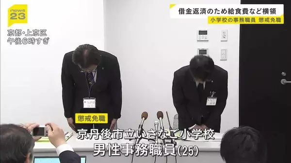【懲戒免職】給食費など250万円横領…小学校勤務の事務職員を処分「車やパソコン購入に使った」　女子生徒にわいせつ行為した中学校講師も…　京都府教育委員会