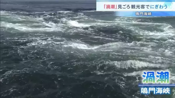 鳴門海峡の名物「渦潮」大きいもので１５ｍ超！ＧＷ中は６日ごろまで見ごろ
