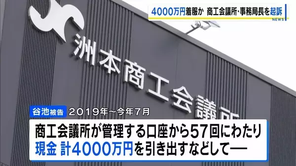 勤務先の管理口座から4000万円着服した罪　洲本商工会議所・事務局長を起訴　キャッシュカードや通帳を管理する立場を利用か…