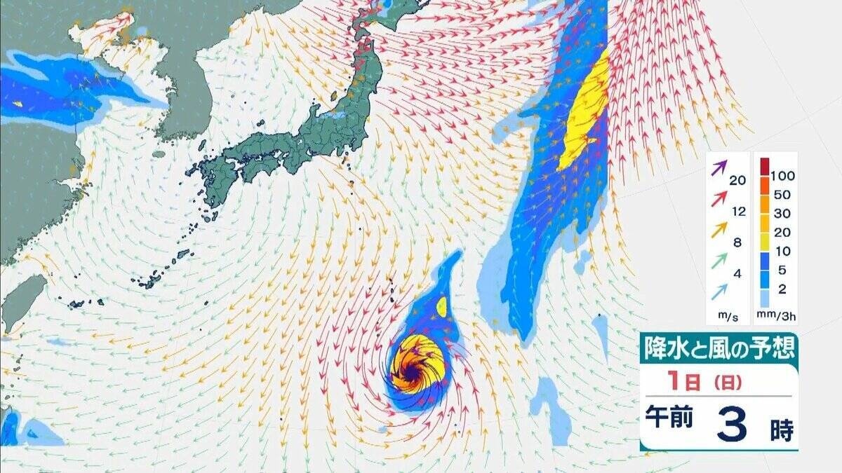 【台風情報】4日には日本の南で頭を起こし「北寄り」に　非常に強い台風31号「インファ」　最大瞬間風速は“木造住宅が倒壊し始める”65メートル